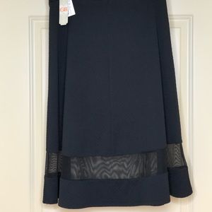 Black Gianni Bini midi-skirt with sheer detail